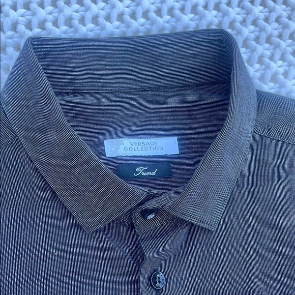 Versace Collection Gray Casual Button Down Shirt - Picture 1 of 8